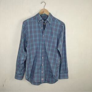 Vineyard Vines Slim Fit Murray Cotton Blue White Gingham Check Shirt